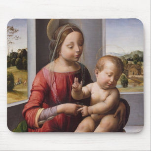 Alfombrilla De Ratón Madonna y niño con San Juan Bautista