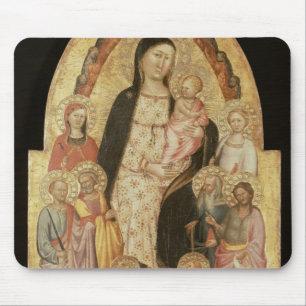 Alfombrilla De Ratón Madonna y niño Enthroned