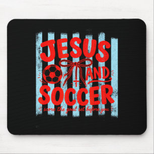 Alfombrilla De Ratón Madre amante de Jesús y el fútbol fe religiosa ray