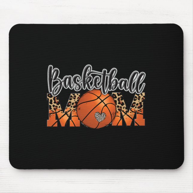 Alfombrilla De Ratón Madre de basketball Leopard Senior 2023 Graduation (Frente)