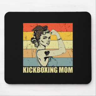 Alfombrilla De Ratón Madre de Kickboxing Retro Amante del Arte Marcial
