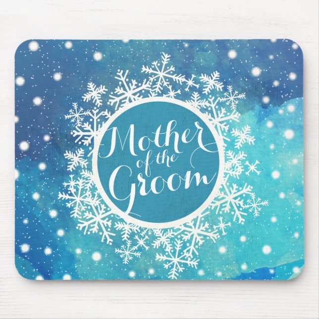 Alfombrilla De Ratón Madre de la Boda de Invierno de Groom | Mousepad (Frente)