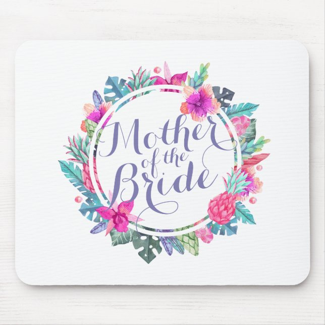 Alfombrilla De Ratón Madre de la boda tropical el | Mousepad de la (Frente)