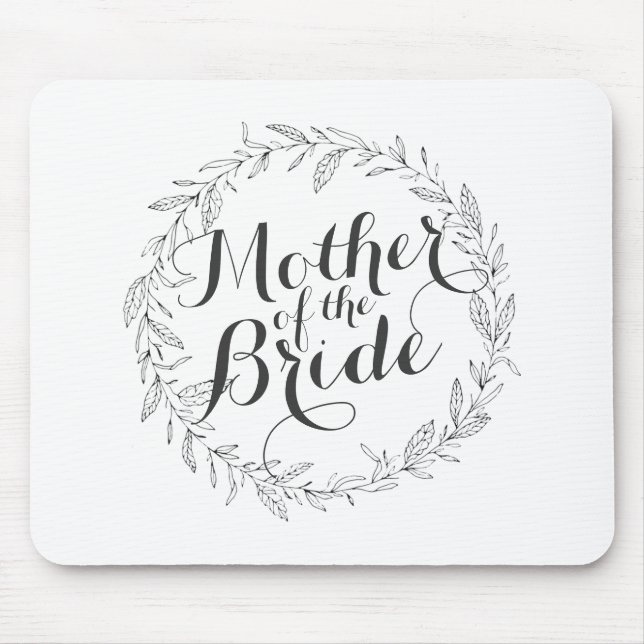 Alfombrilla De Ratón Madre de la novia simple Boda floral Mousepad (Frente)