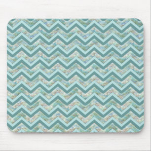 Alfombrilla De Ratón Madre de la Perla Verde azulada ZigZag
