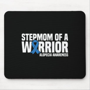 Alfombrilla De Ratón Madre de un Guerrero Cinta Azul Alopecia Awarenes