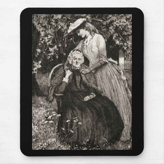 Alfombrilla De Ratón Madre e hija de ancianos (Frente)