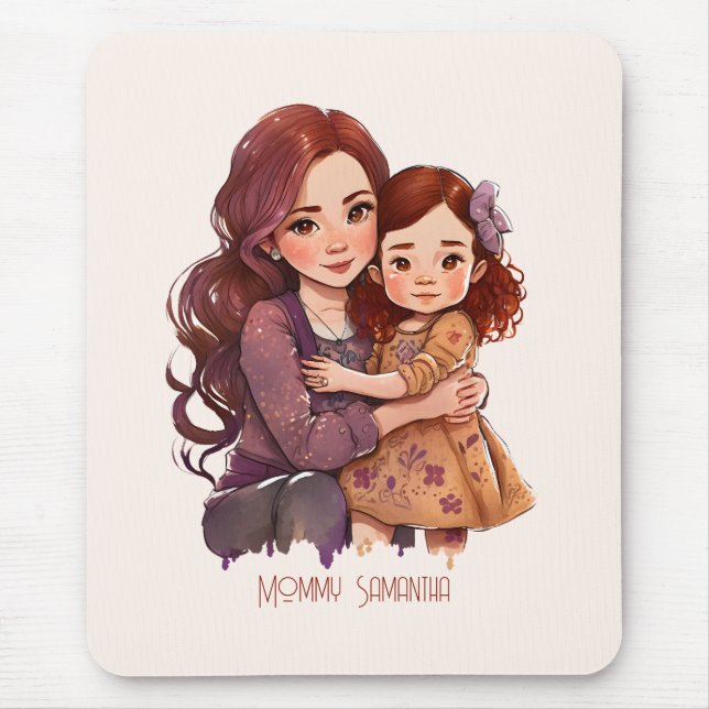 Alfombrilla De Ratón Madre e hija espárricas personalizadas (Frente)