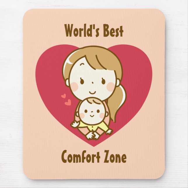 Alfombrilla De Ratón Madre e hijo lindo kawaii personalizado día de la  (Frente)