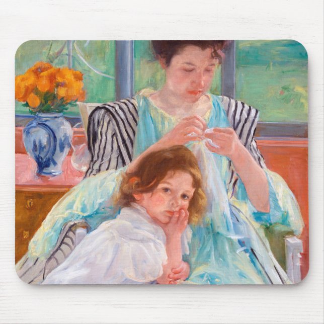 Alfombrilla De Ratón Madre joven masticando, Mary Cassatt (Frente)