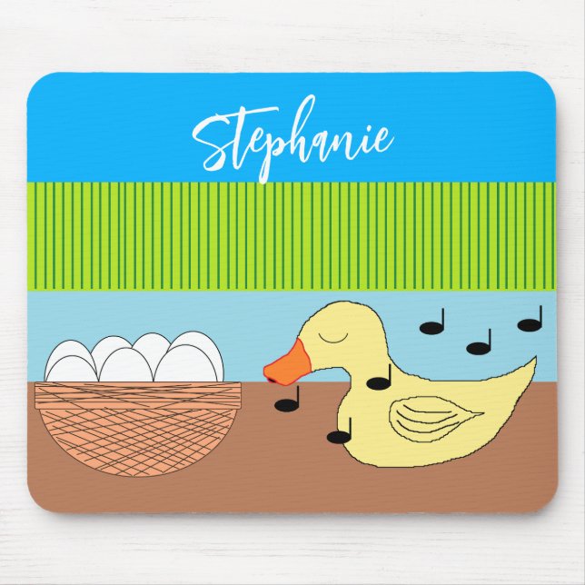 Alfombrilla De Ratón Madre Pato cantando a sus huevos (Frente)