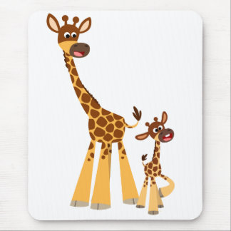Alfombrilla De Ratón Madre Personalizado dulce Giraffe y el monte Mouse