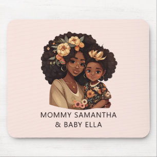 Alfombrilla De Ratón Madre y hija negras personalizadas (19)