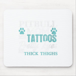 Alfombrilla De Ratón Madres Pitbull Mamá Tattoos Perro Amante de madres