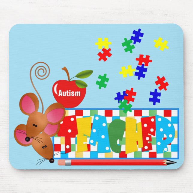 Alfombrilla De Ratón Maestra de autismo Mousepad (Frente)