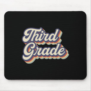 Alfombrilla De Ratón Maestra de Tercer Grado Retro Vintage Maestra de 3