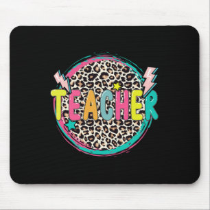 Alfombrilla De Ratón Maestra Leopard feliz primer día de clases