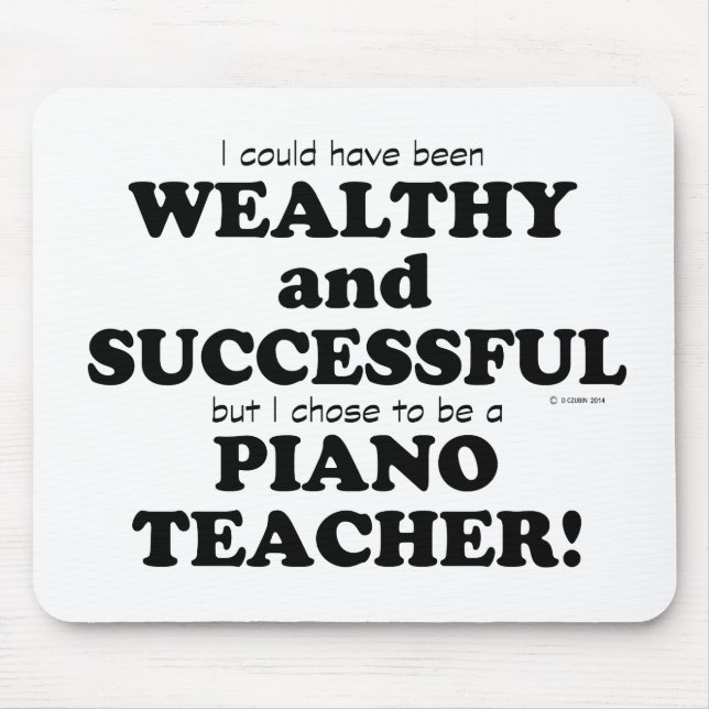 Alfombrilla De Ratón Maestro de piano rico y exitoso (Frente)