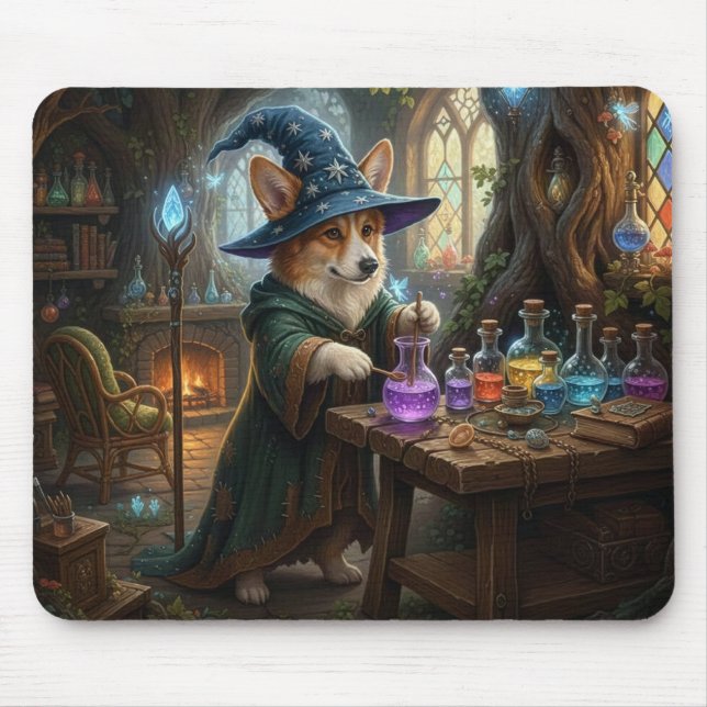 Alfombrilla De Ratón Maestro de Pociones Corgi (Frente)