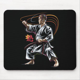 Alfombrilla De Ratón Maestro Karate En Acción Para Los Hinchas De Las A