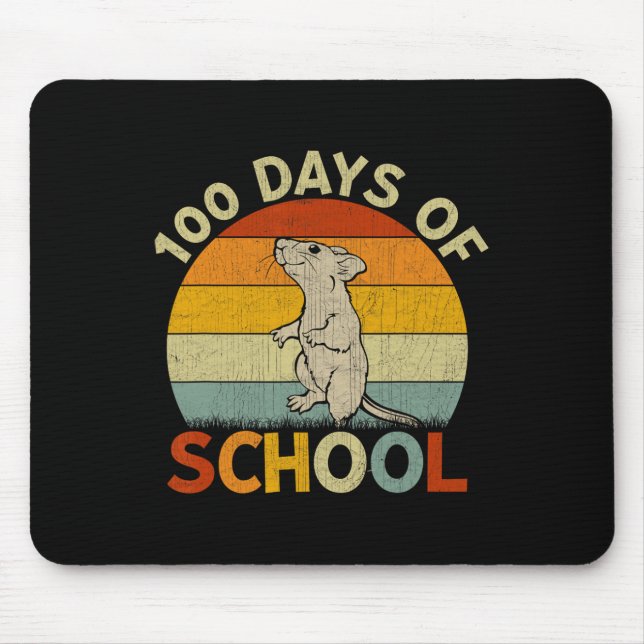 Alfombrilla De Ratón Maestros de Chicas Rat Retro 100 días de escuela (Frente)