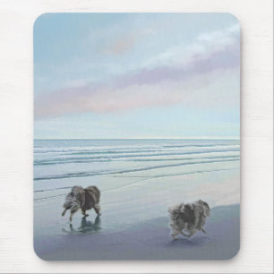 Alfombrilla De Ratón Maestros en la pintura de perro a orillas del mar