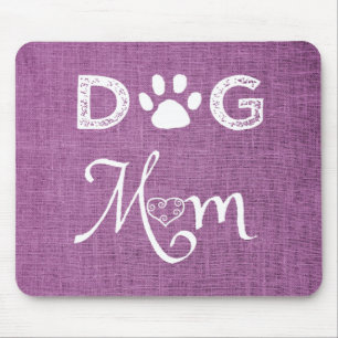 Alfombrilla De Ratón Magenta Burlap Perro Mamá Pad Mouse