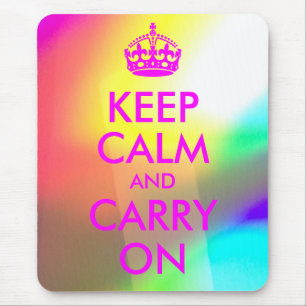 Alfombrilla De Ratón Magenta mantener la calma y llevar sobre Mousepad