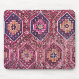 Alfombrilla De Ratón Magenta Tribal Geométrica Rug Mouse Pad