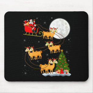Alfombrilla De Ratón Magi Divertidos Mujer Alpaca Llama Santa Trineo Vo