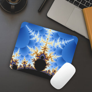 Alfombrilla De Ratón Magnífico Mandelbrot Azul Negro Oro Fractal