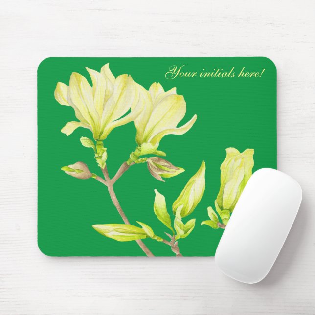 Alfombrilla De Ratón Magnolias amarillas en la almohadilla del ratón (Con ratón)