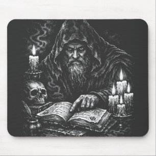 Alfombrilla De Ratón Mago estudiando el grimorio — por BurnsInHell