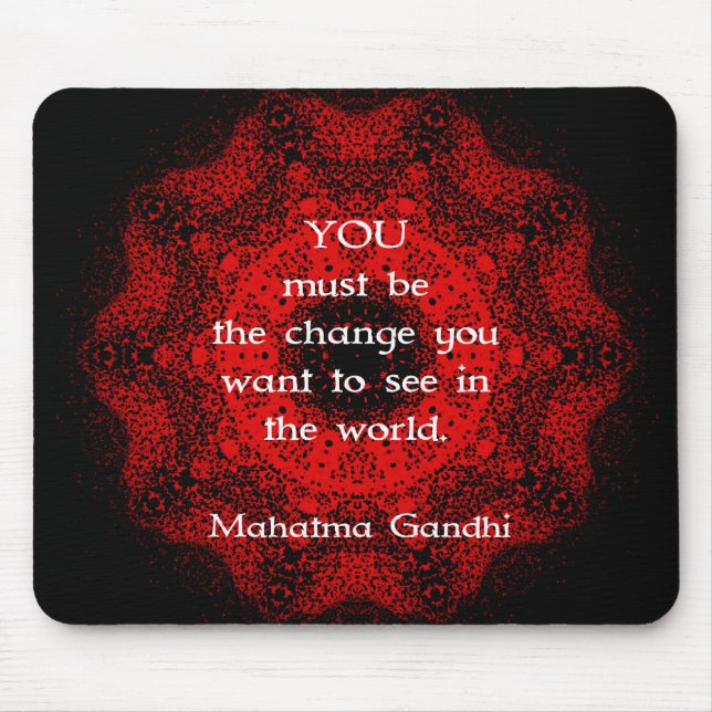 Alfombrilla De Ratón Mahatma Gandhi Sabiduría diciendo sobre la acción (Frente)