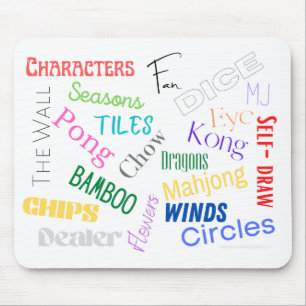 Alfombrilla De Ratón Mahjong Words Mouse Pad