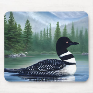 Alfombrilla De Ratón Majestic Northern Wilderness Loon
