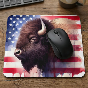 Alfombrilla De Ratón Majestuosa obra de arte del bisonte americano y la