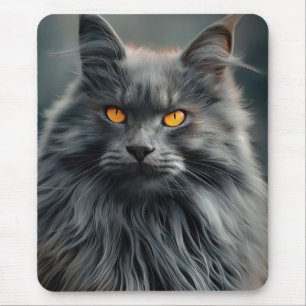 Alfombrilla De Ratón Majestuoso diseño de retratos de gatos de larga du