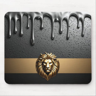 Alfombrilla De Ratón Majestuoso Emblema de León Dorado Tema Real 🦁