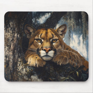 Alfombrilla De Ratón Majestuoso Puma en Bosque