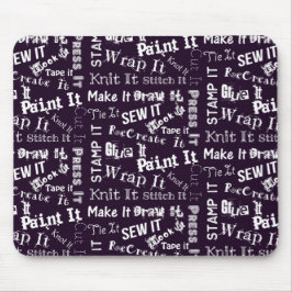 Alfombrilla De Ratón Maker Crafts Typography Print Dark