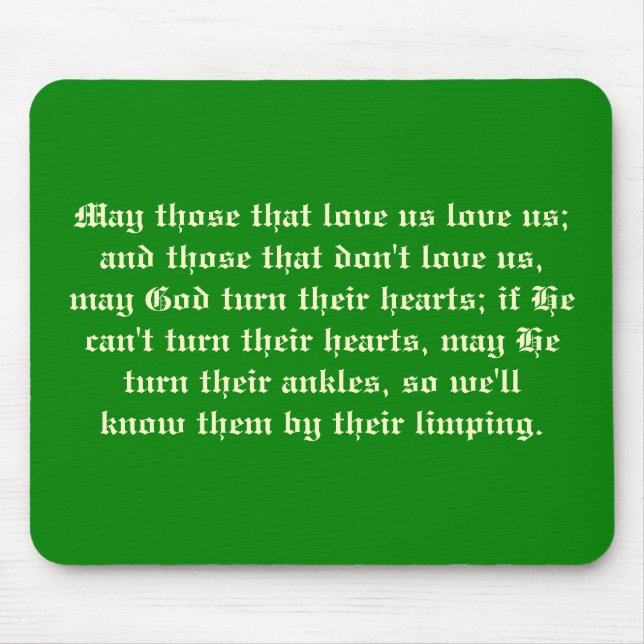 Alfombrilla De Ratón Maldición irlandesa Mousepad (Frente)