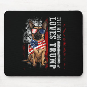 Alfombrilla De Ratón Malinois belga Hasta a mi perro le encanta a Trump