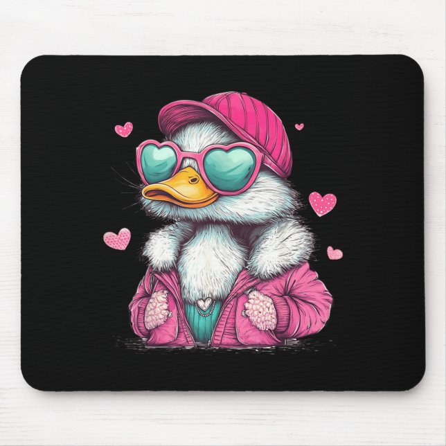 Alfombrilla De Ratón Mallard Duck Hunting Funny Valentine's Day Heart G (Frente)