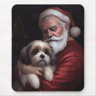 Alfombrilla De Ratón Malti Tzu con Santa Claus Navideño