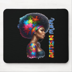 Alfombrilla De Ratón Mamá Afro Autismo Conciencia Mamá Autismo Negro Ma