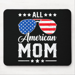Alfombrilla De Ratón Mamá Americana 4 De Julio Divertido Partido Patrió