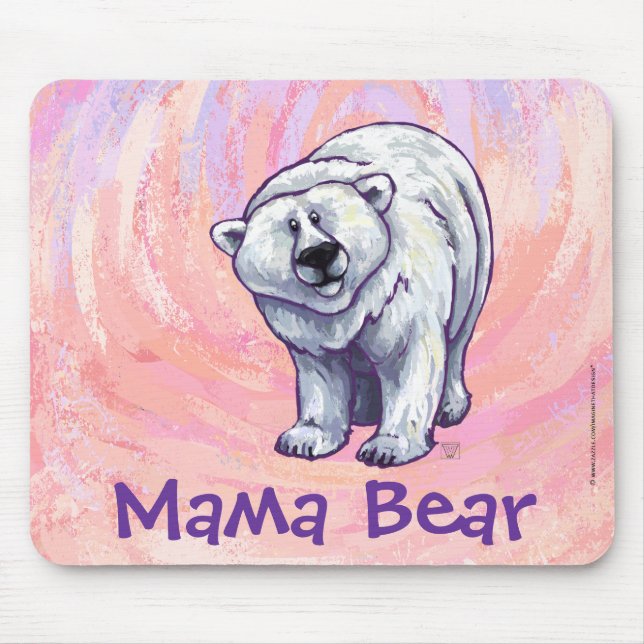 Alfombrilla De Ratón Mama Bear Polar Bear Mousepad (Frente)
