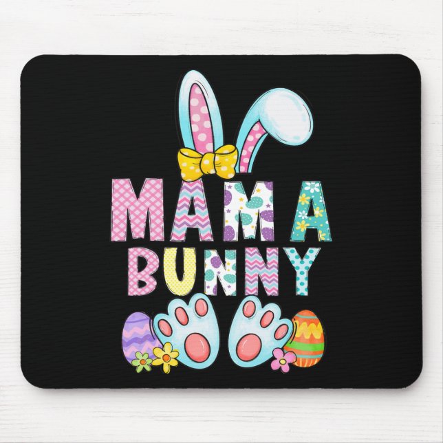 Alfombrilla De Ratón Mama Bunny Cute Easter Mom Bunny Rabbit Easter Day (Frente)