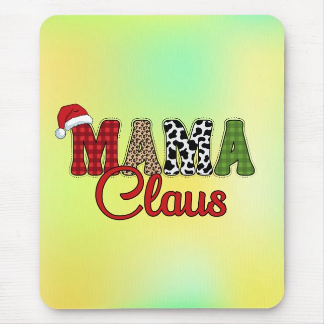 Alfombrilla De Ratón Mama Claus Plaid Pattern-60096 (Frente)